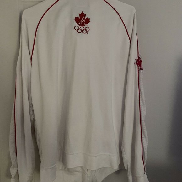 Roots Canadian Olympic Team Men's White Full Zip Sweater Official Outfitter XXL - Picture 8 of 11